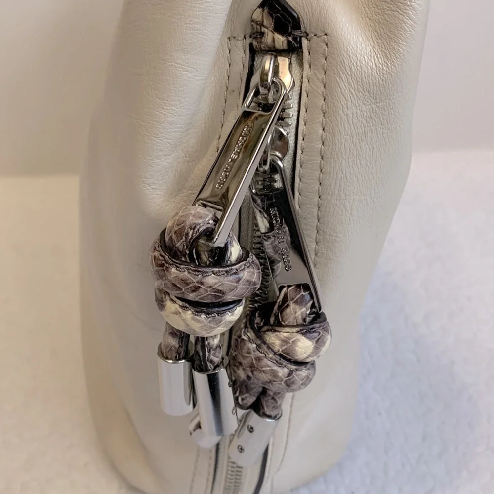 MICHAEL Kors Isabel Convertible Shoulder Ecru Ivory python large Leather bag